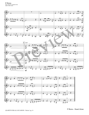 Quartets for All Occasions, Volume 1 - Meeboer - F Horns (Stand Alone Version) - Book