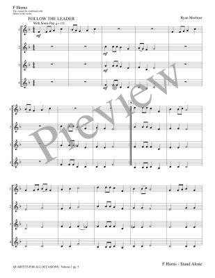 Quartets for All Occasions, Volume 1 - Meeboer - F Horns (Stand Alone Version) - Book