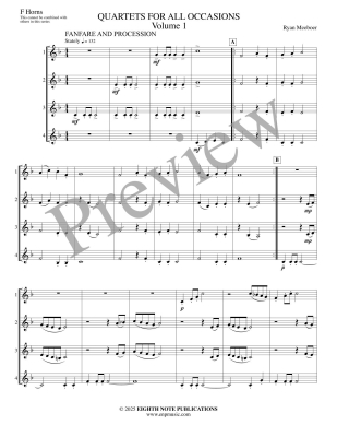 Quartets for All Occasions, Volume 1 - Meeboer - F Horns (Stand Alone Version) - Book