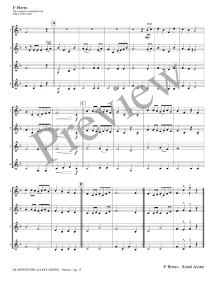 Quartets for All Occasions, Volume 1 - Meeboer - F Horns (Stand Alone Version) - Book