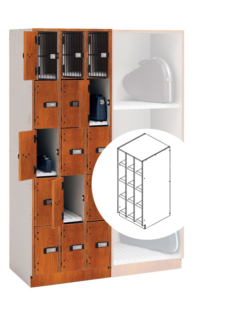 UltraStor Cabinet with 12 Small Compartments and Grille Door - Cherry