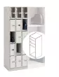 Wenger - UltraStor Robe and Uniform Cabinet with 1 Large Compartment, 3 Small Compartments and Full Door - Oyster