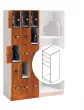 Wenger - UltraStor Robe and Uniform Cabinet with 1 Large Compartment, 3 Small Compartments and Full Door - Cherry