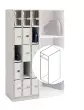 Wenger - UltraStor Cabinet with Large Compartment, Small Compartment and Grille Door - Oyster