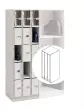 Wenger - UltraStor Cabinet with 3 Long Compartments and Grille Door - Oyster