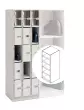 Wenger - UltraStor Cabinet with 5 Wide Compartments and Grille Door - Oyster