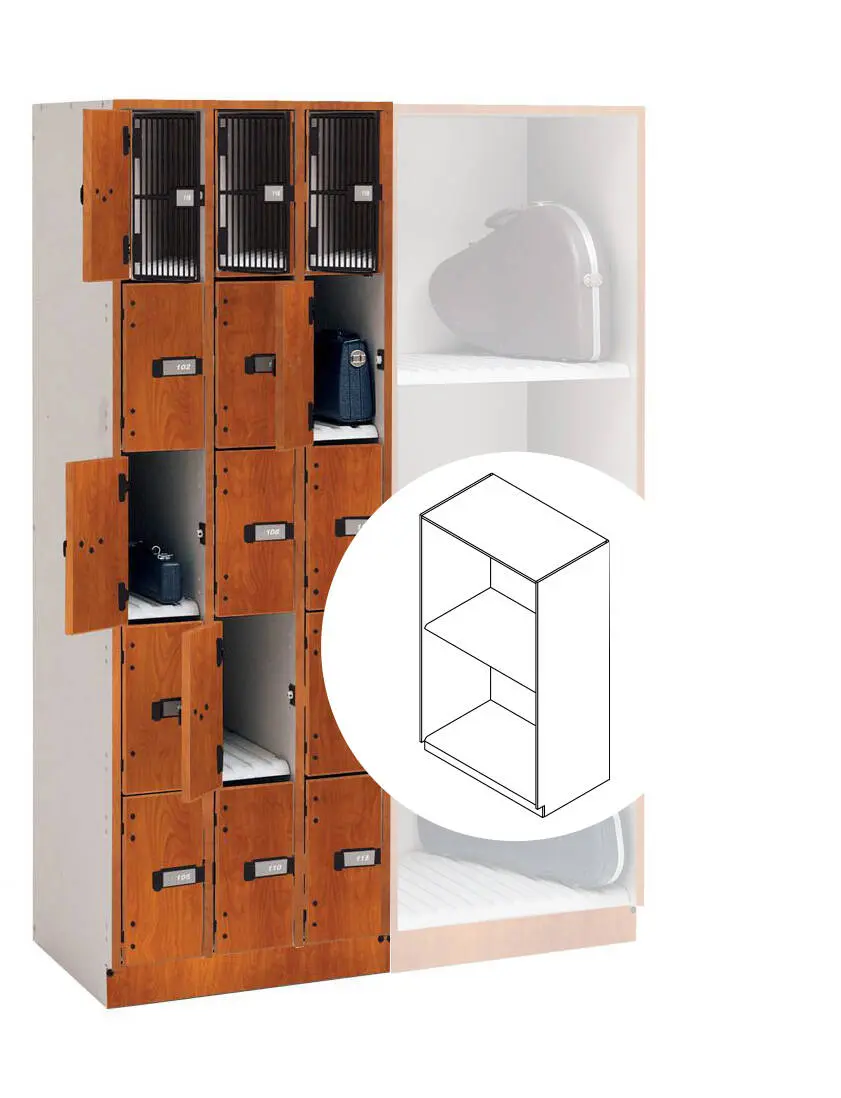 UltraStor Cabinet with 2 Wide Compartments and Full Grille Door - Cherry