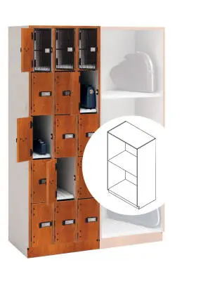 Wenger - UltraStor Cabinet with 2 Wide Compartments and Compartment Grille Door - Cherry