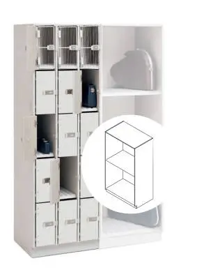 Wenger - UltraStor Cabinet with 2 Wide Compartments and Full Grille Door - Oyster