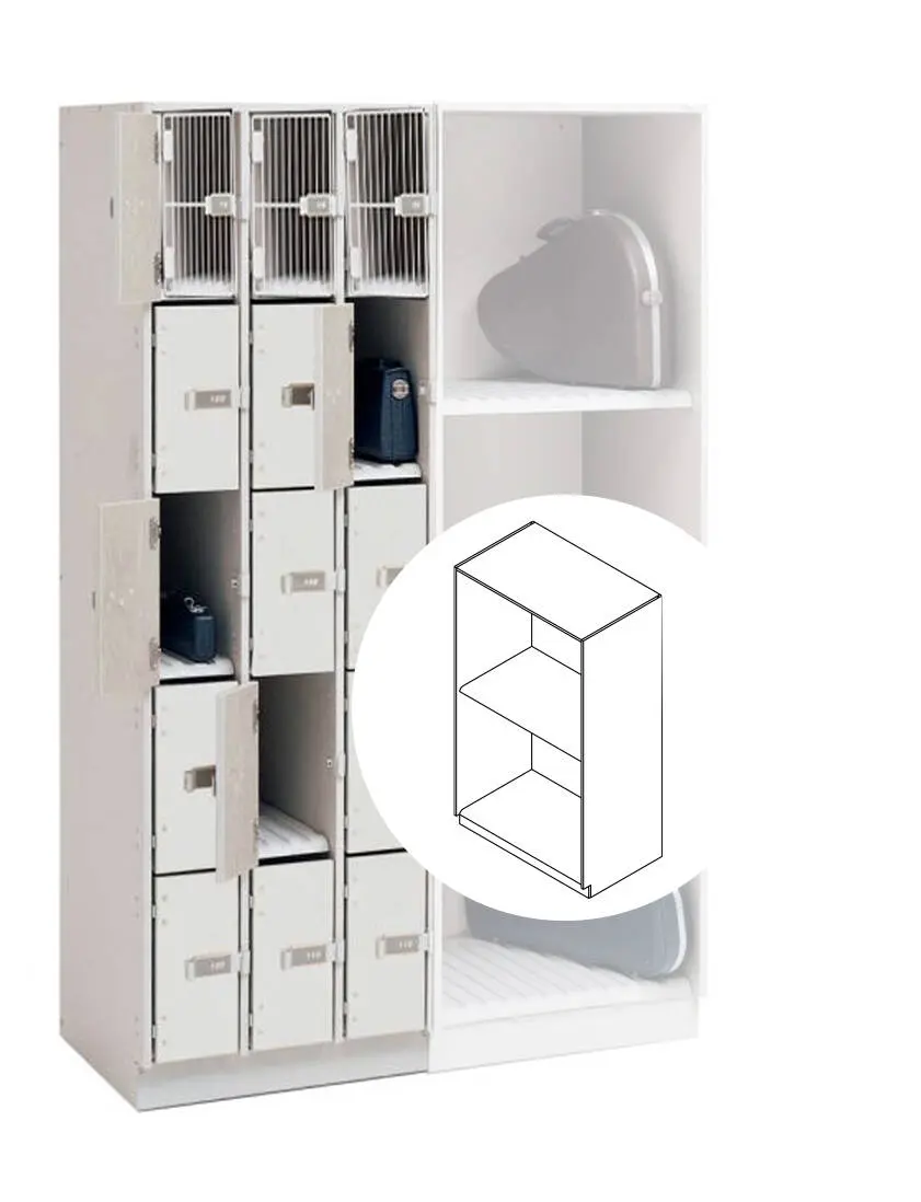 UltraStor Cabinet with 2 Wide Compartments and Compartment Grille Door - Oyster