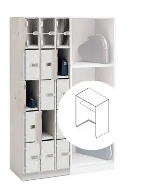 Wenger - UltraStor Cabinet with Adjustable Shelves and Full Grille Door - Oyster