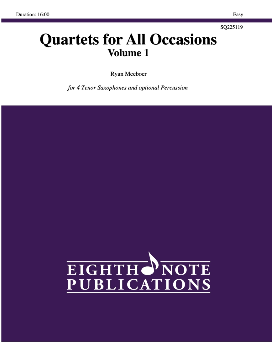 Quartets for All Occasions, Volume 1 - Meeboer - Tenor Saxophones (Flex) - Book