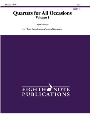 Eighth Note Publications - Quartets for All Occasions, Volume 1 - Meeboer - Tenor Saxophones (Flex) - Book