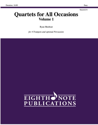 Eighth Note Publications - Quartets for All Occasions, Volume 1 - Meeboer - Trumpets (Flex) - Book