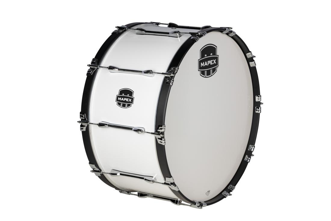 Qualifier Series 28x14\'\' Marching Bass Drum - Snow White