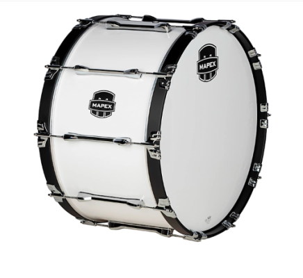 Qualifier Series 28x14\'\' Marching Bass Drum - Snow White