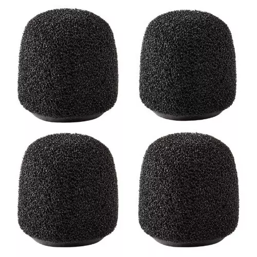 Snap-Fit Foam Windscreen for WL18xm Lavaliers - Black (4 Pack)