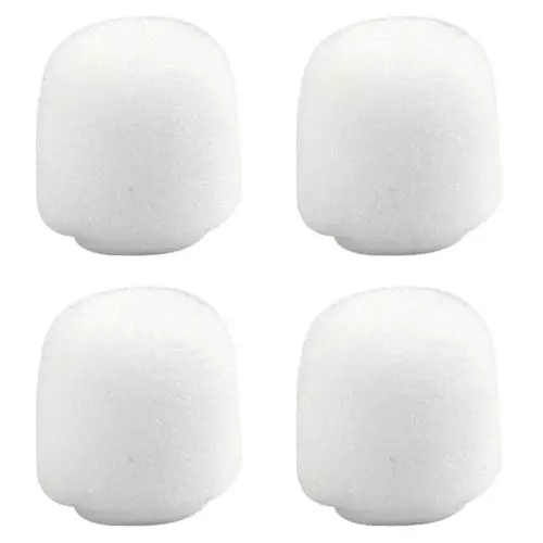 Snap-Fit Foam Windscreen for WL18xm Lavaliers - White (4 Pack)