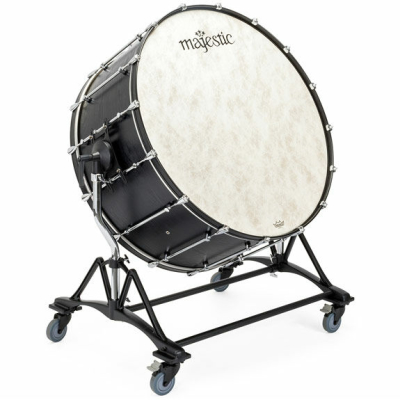Majestic Percussion - 28x16 Concert Bass Drum with Tilting Direct Mount Stand - Black