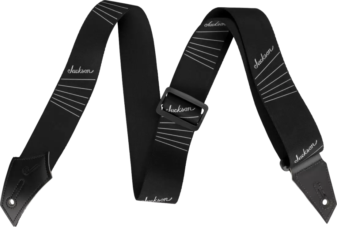 String Pattern Guitar Strap - Black/White