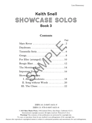 Showcase Solos, Book Three - Snell - Piano - Book