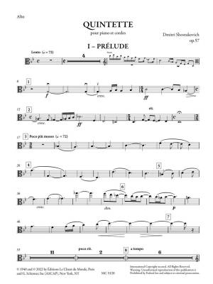 Piano Quintet, Op. 57 - Shostakovich - Piano Quintet - Score/Parts