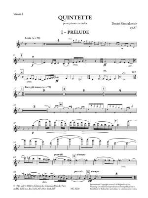 Piano Quintet, Op. 57 - Shostakovich - Piano Quintet - Score/Parts