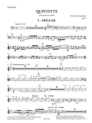 Piano Quintet, Op. 57 - Shostakovich - Piano Quintet - Score/Parts
