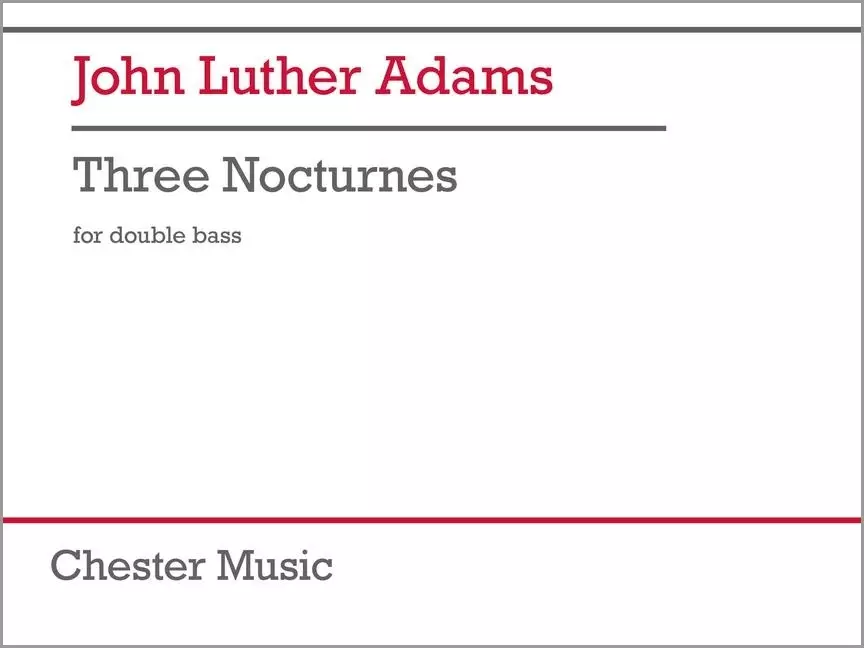 Three Nocturnes - Adams - Solo Double Bass - Book