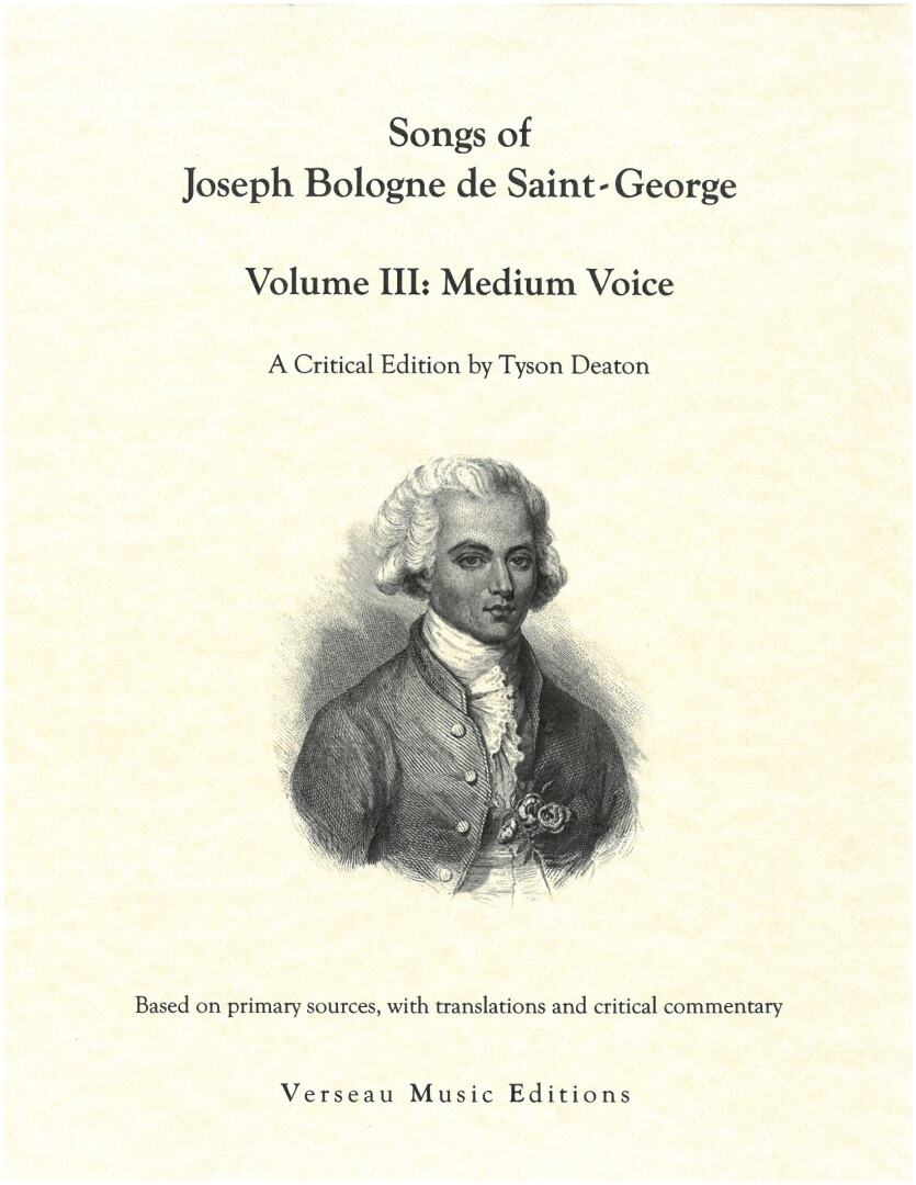 Songs of Joseph Bologne de Saint-George, Volume 3 - Bologne/Deaton - Medium Voice/Piano - Book