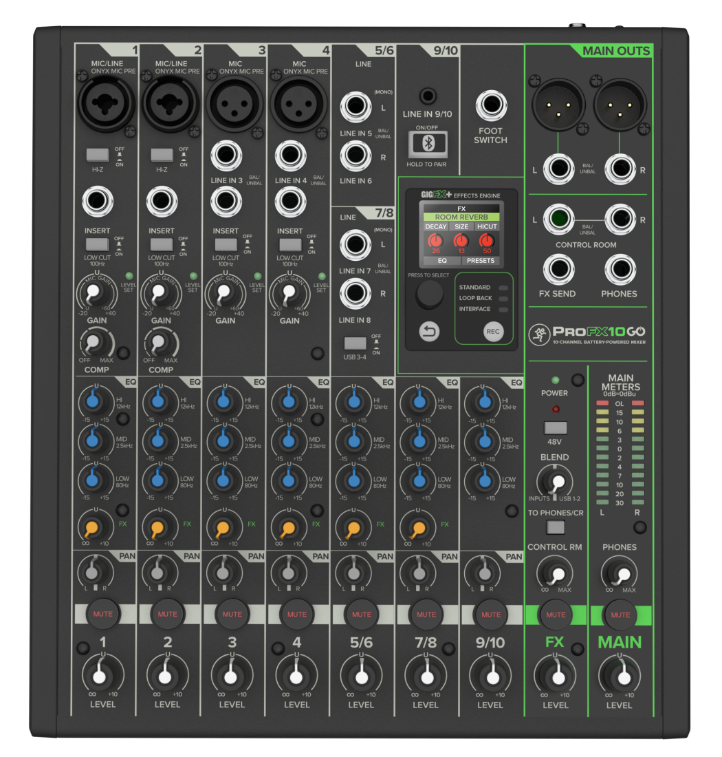 ProFX10 GO 10-Channel Battery Powered Mixer with Bluetooth