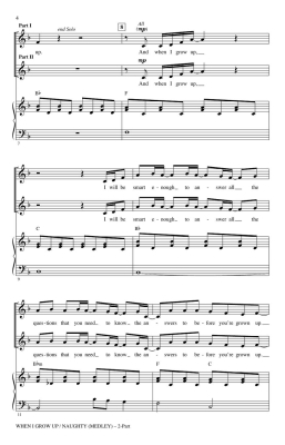 When I Grow Up / Naughty (from \'\'Matilda The Musical\'\') - Minchin/Huff - 2pt