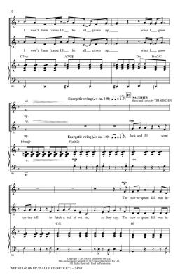 When I Grow Up / Naughty (from \'\'Matilda The Musical\'\') - Minchin/Huff - 2pt