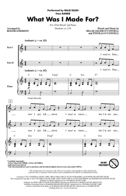 What Was I Made For? (from \'\'Barbie\'\') - Eilish/Emerson - 3pt Mixed