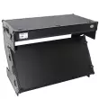 DJ Z-Table Folding DJ Table Mobile Workstation Flight Case Style with Handles and Wheels - Black Finish