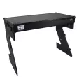 DJ Z-Table Folding DJ Table Mobile Workstation Flight Case Style with Handles and Wheels - Black Finish