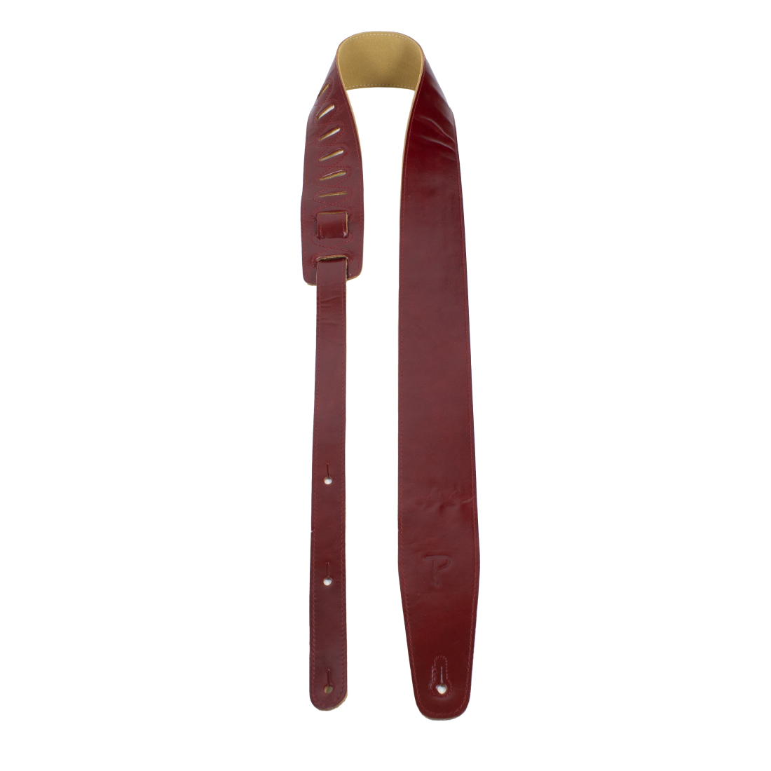 2.5\'\' Top Grain Italian Leather Guitar Strap - Spice