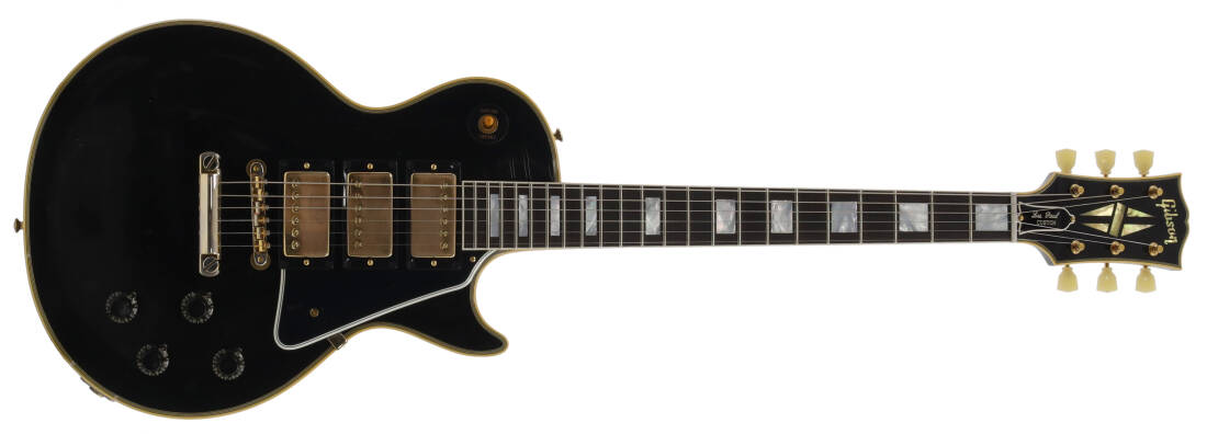 1957 Les Paul Custom Reissue 3-Pickup Electric Guitar with Hardshell Case - Light Aged Ebony