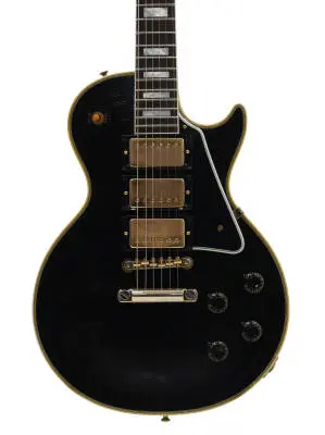 1957 Les Paul Custom Reissue 3-Pickup Electric Guitar with Hardshell Case - Light Aged Ebony