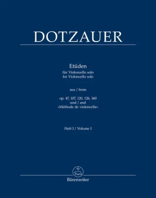 Baerenreiter Verlag - Etudes, Volume 1 from op. 47, 107, 120, 126, 160 and Methode de violoncelle - Dotzauer/Kennaway - Cello - Book
