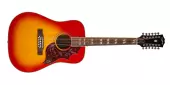 Epiphone - Hummingbird Studio 12-String Acoustic\/Electric Guitar - Faded Cherry