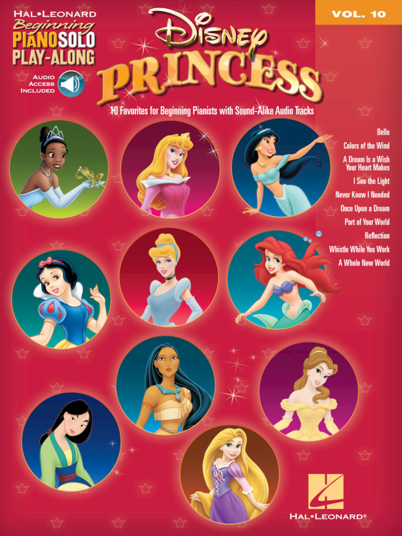 Disney Princess: Beginning Piano Solo Play-Along Volume 10 - Easy Piano - Book/Audio Online