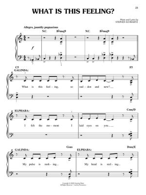 Wicked: A New Musical - Schwartz - Easy Piano/Lyrics - Book