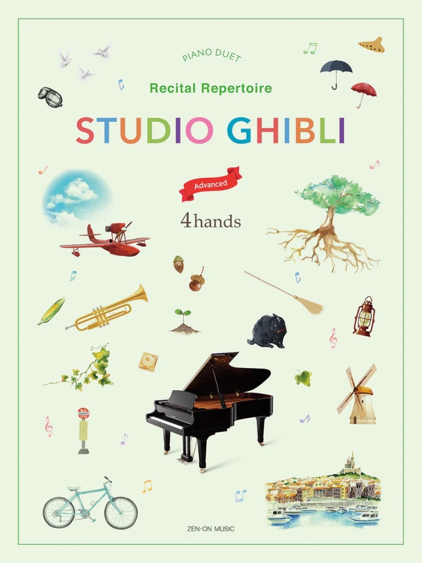 Studio Ghibli Recital Repertoire - Hisaishi - Piano Duet (1 Piano, 4 Hands) - Book