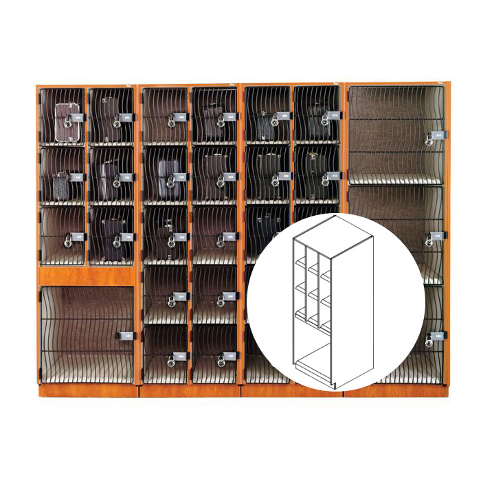 AcoustiCabinet with 9 Small Compartments, Bottom Compartment and Waterfall Grille Door - Cherry