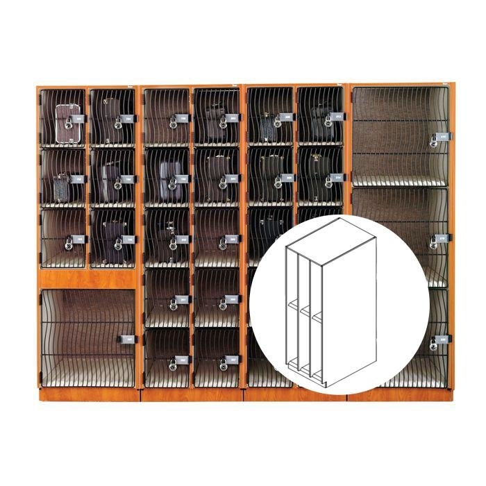 AcoustiCabinet with 6 Narrow Compartments and Waterfall Grille Door - Cherry