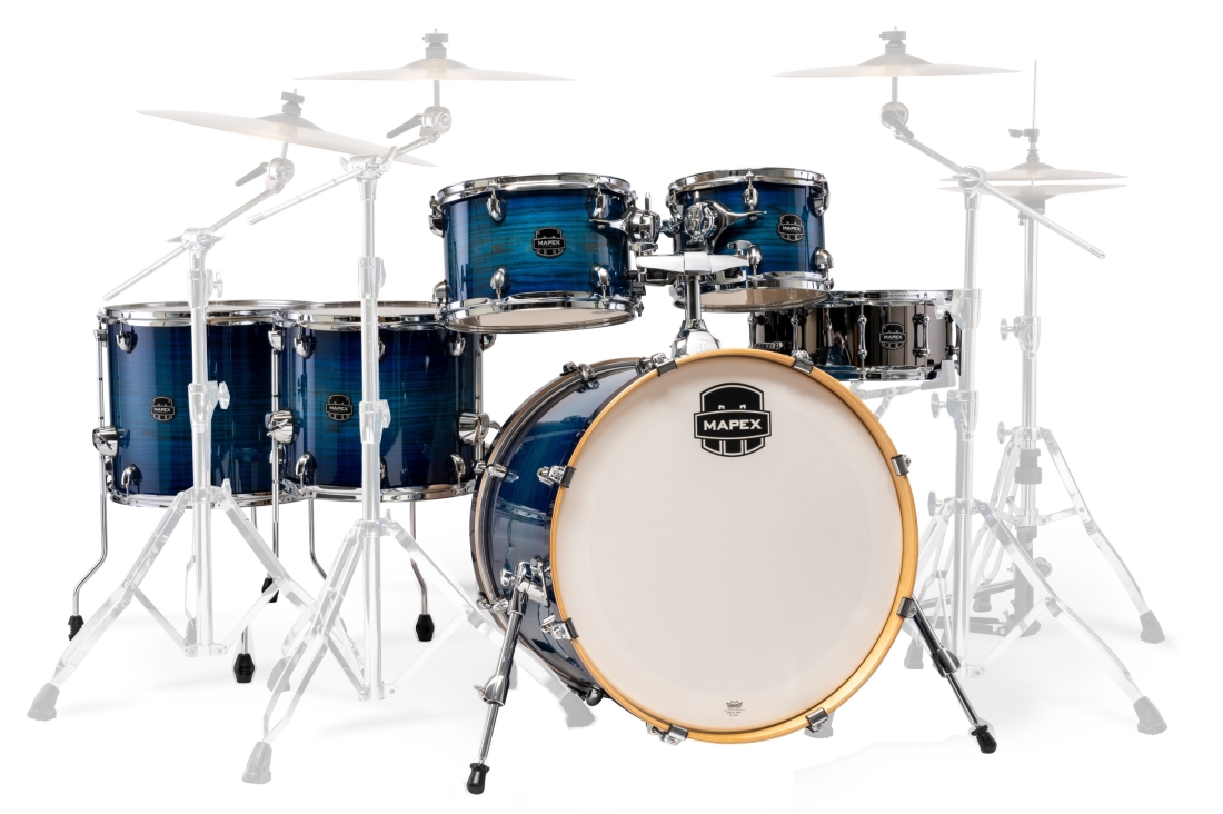 Armory 6-Piece Shell Pack (22,10,12,14,16,SD) - Blue Wave Burst Fast Toms