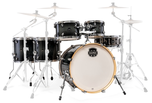 Mapex - Armory 6-Piece Shell Pack (22,10,12,14,16,SD) - Black Onyx Burst Fast Toms