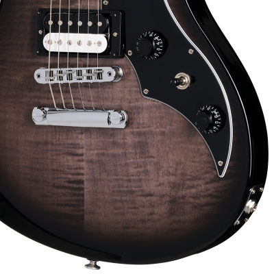Victory Figured Top Electric Guitar with Hardshell Case - Translucent Ebony Burst