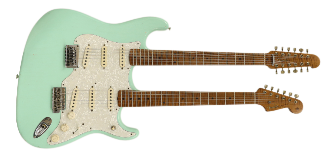 56 Stratocaster Double Neck Journeyman Relic 6-/12-String Electric Guitar - Surf Green